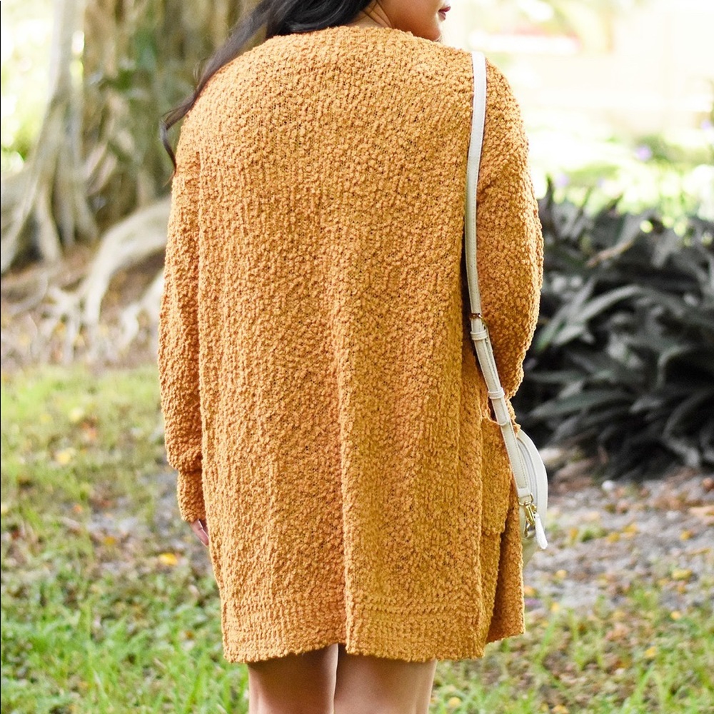 Mustard Popcorn Cardigan - Picture 3 of 4